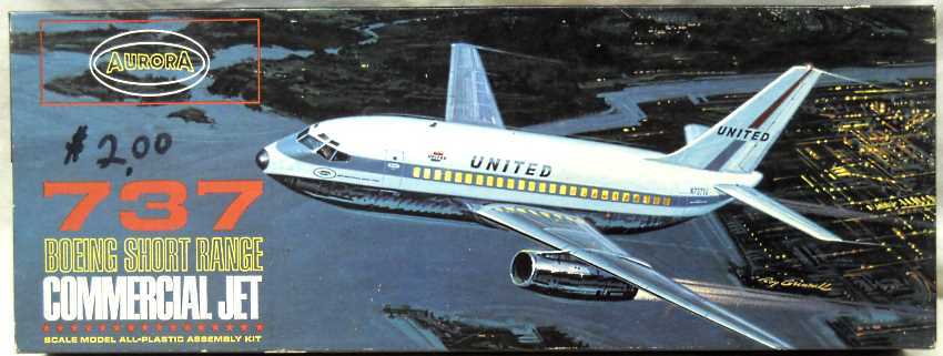 Aurora 1/72 Boeing 737 Commercial Jet United Air Lines, 359-249 plastic model kit